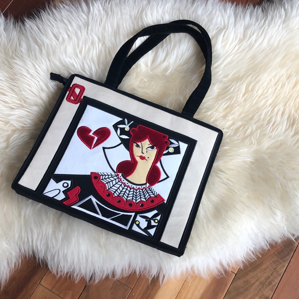 Lulu Guinness Two face Queen Of Hearts Purse
